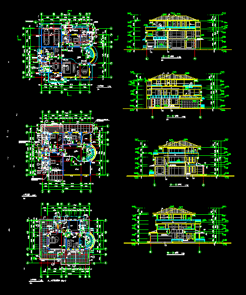 某市经典别墅样板建筑CAD施工设计图纸-图一