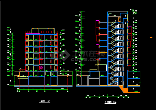 某地一处独栋住宅楼的CAD施工图纸-图二