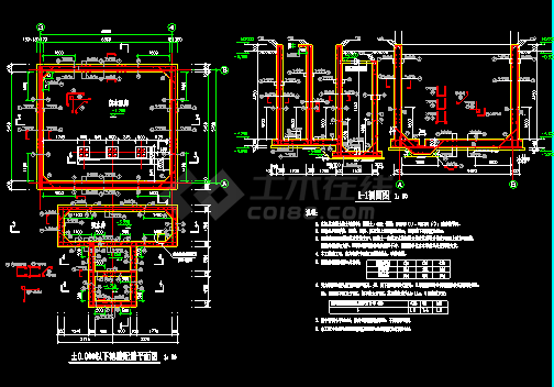 某工业泵房结构CAD建筑设计施工图纸-图二
