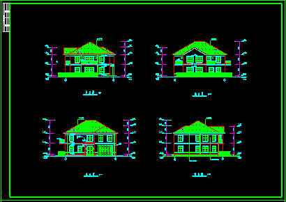某水上别墅经典CAD建筑设计施工图-图二