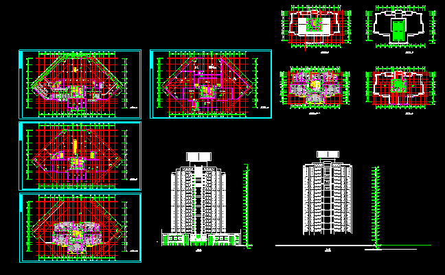某市花园小区高层住宅楼施工CAD建筑图纸_图1