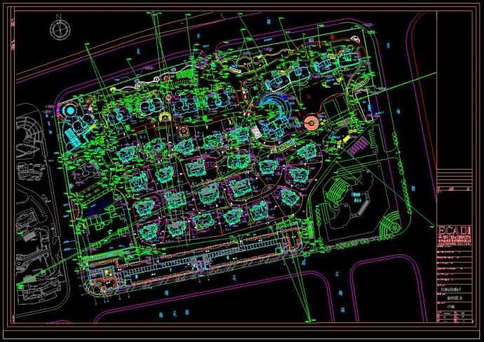 某地大型住宅小区规划方案设计CAD图_图1