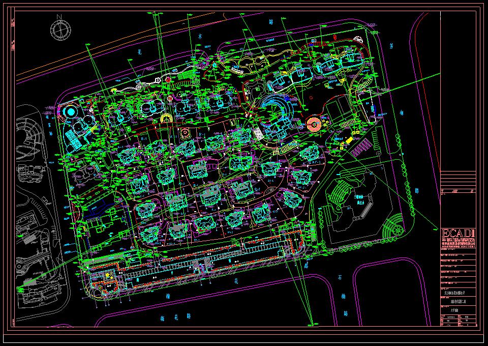 某地大型住宅小区规划方案设计CAD图