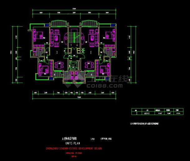 某住宅楼盘项目复式户型方案设计cad平面图-图二