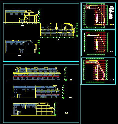 某城市古建办公楼建筑施工设计图CAD_图1