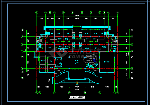 某高层酒店施工设计全套CAD方案图-图二