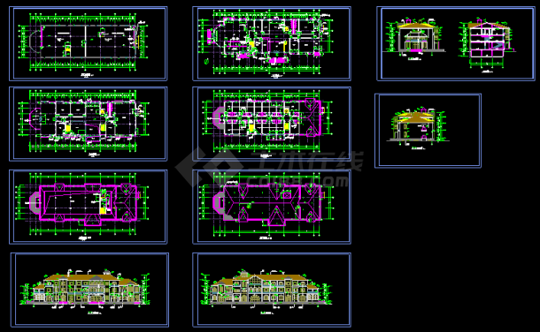 某化工研究所专家楼CAD建筑施工图-图一