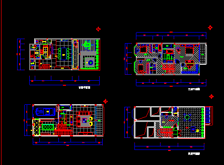 某高档别墅设计方案CAD建筑施工平面图纸-图二
