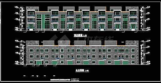 某郊区联体别墅建筑CAD设计施工图纸-图二