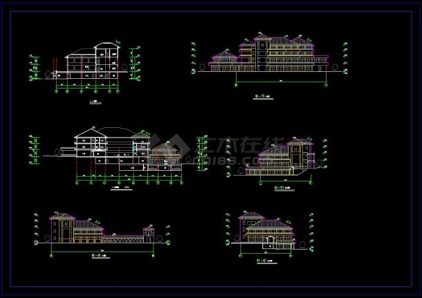 某市四层护理楼建筑设计方案CAD图-图二
