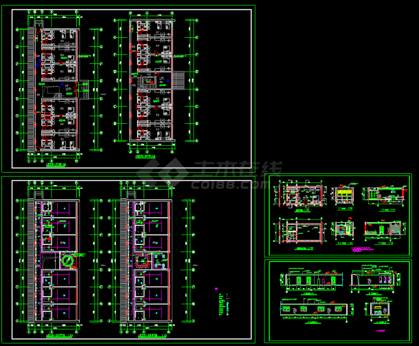 某星级酒店套房标准间CAD建筑设计施工图纸-图一