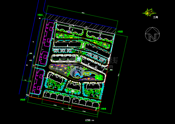 某住宅小区规划平面建筑CAD施工设计总图纸-图一