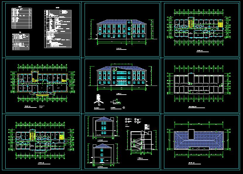 某乡卫生院三层门诊楼扩建建筑设计CAD图