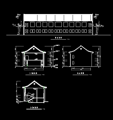 某寺院厢房建筑设计图纸CAD版-图一
