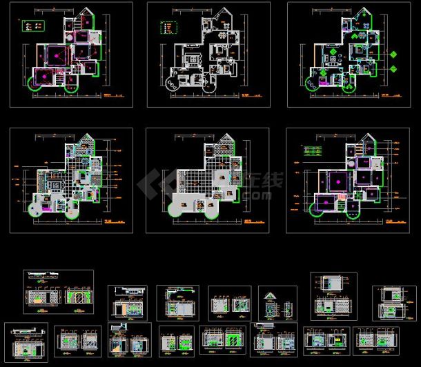某小区四房两厅高档住宅装修设计CAD施工图-图一