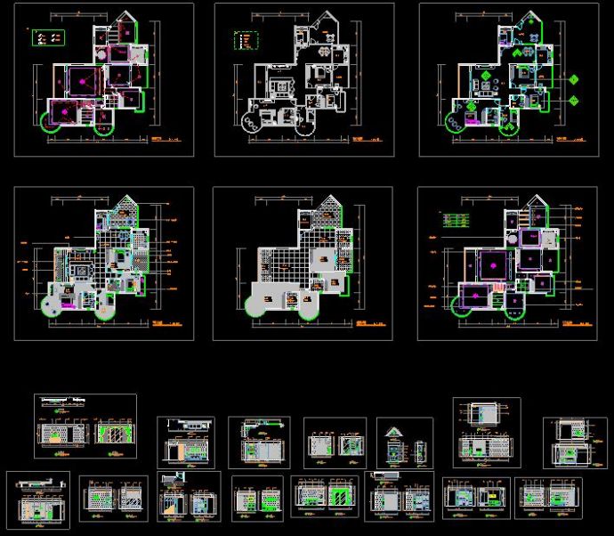 某小区四房两厅高档住宅装修设计CAD施工图_图1