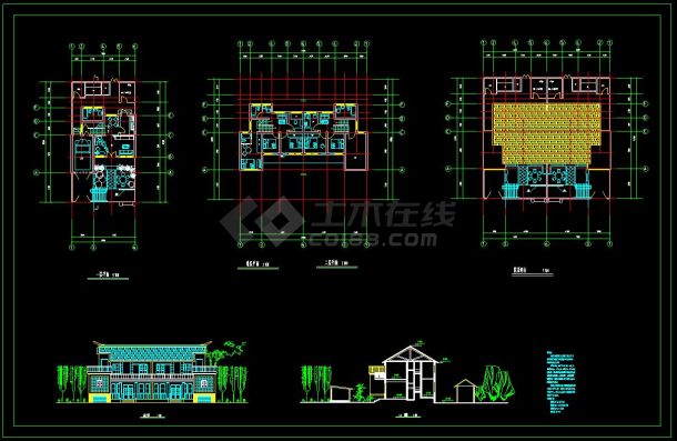 某地农村住宅楼建筑设计方案CAD施工图(含设计说明）-图一