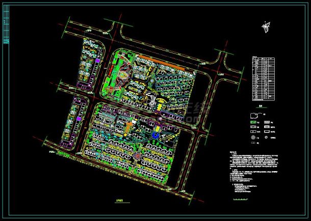 某地住宅小区建筑规划设计CAD总平面图-图一