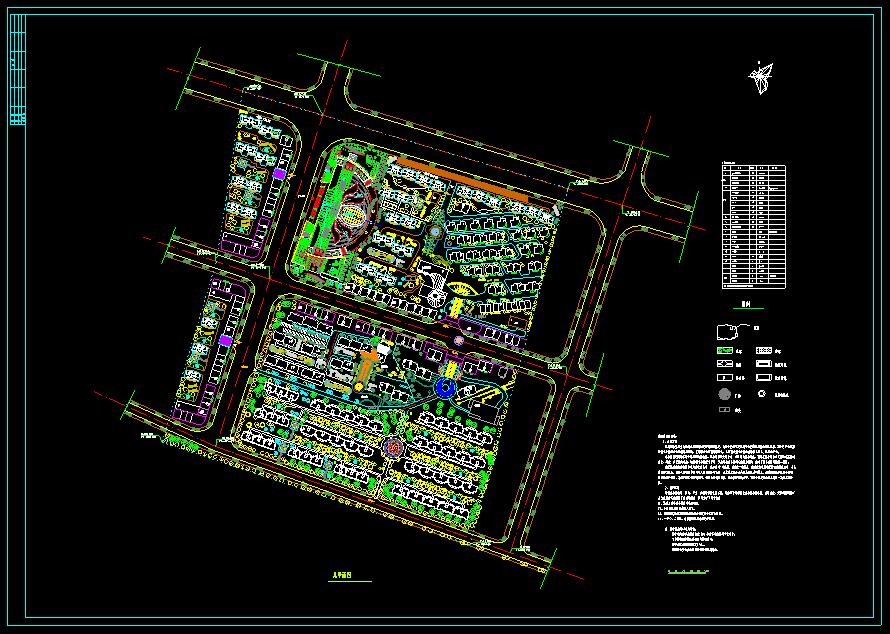 某地住宅小区建筑规划设计CAD总平面图
