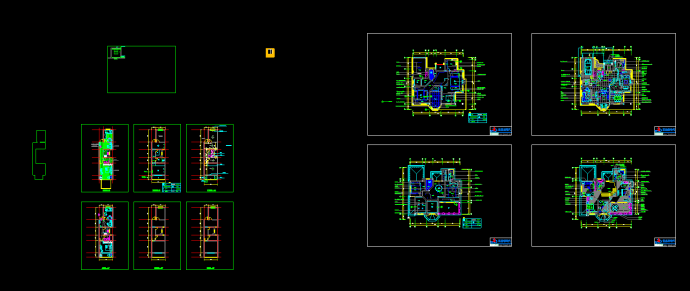 一整套别墅的总体规划cad平面设计图纸（包含大门、围墙）_图1