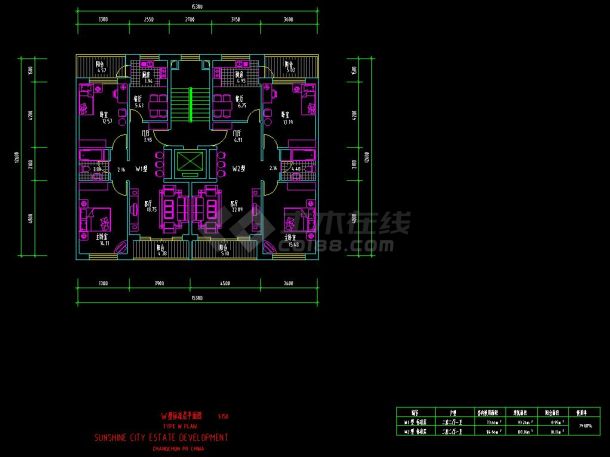 某商品房楼盘户型方案设计CAD平面图纸-图二