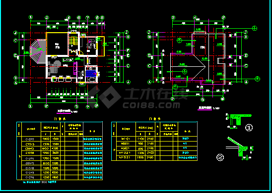 超豪华别墅建筑设计CAD平立剖面施工图-图二