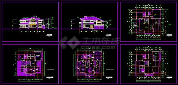 某二层别墅建筑设计CAD方案图纸-图一