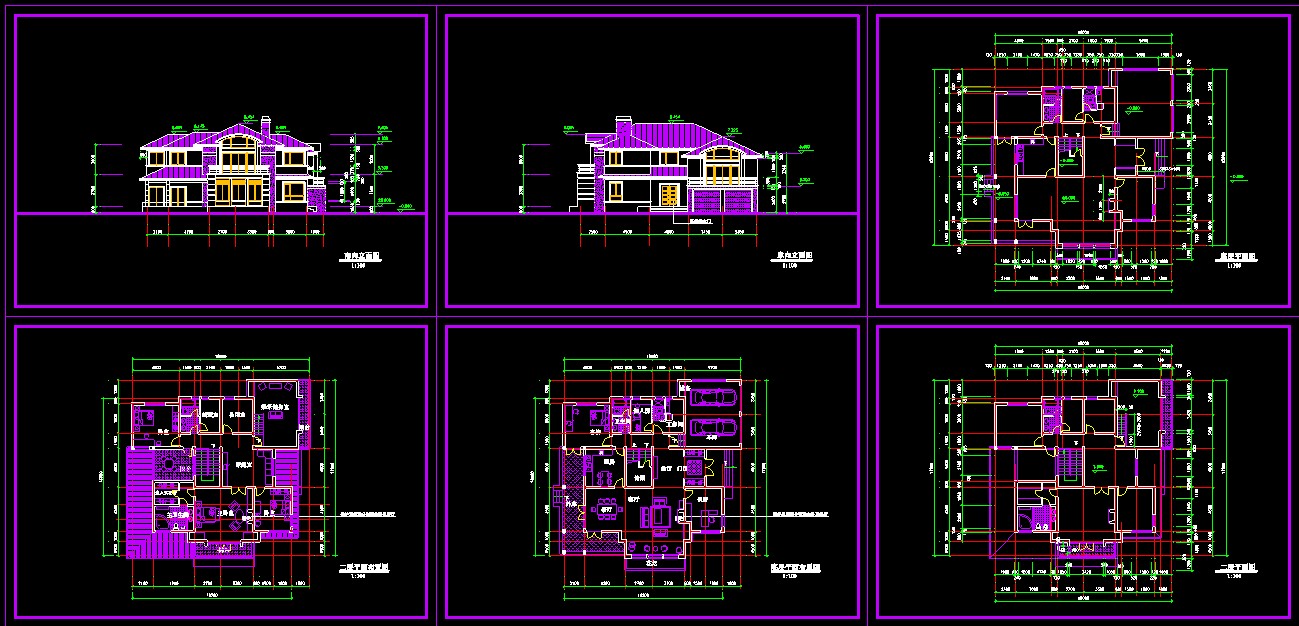 某二层别墅建筑设计CAD方案图纸