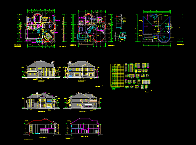 钢结构别墅建筑CAD平立剖面设计图_图1