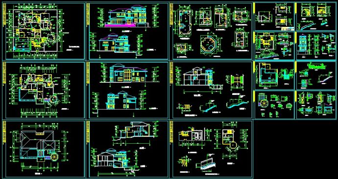 某公爵B型别墅方案设计CAD全套图纸_图1