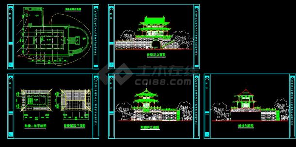 某地鼓楼古建筑cad施工设计方案图-图一