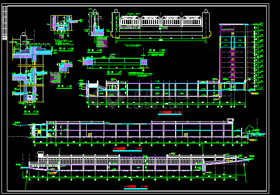 广州地下商场以及宾馆建筑施工设计CAD图-图二