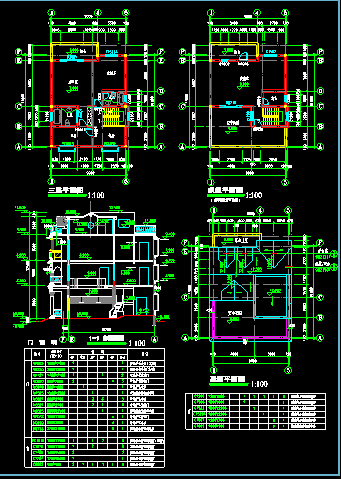 精巧型别墅CAD平立面设计施工图纸-图二