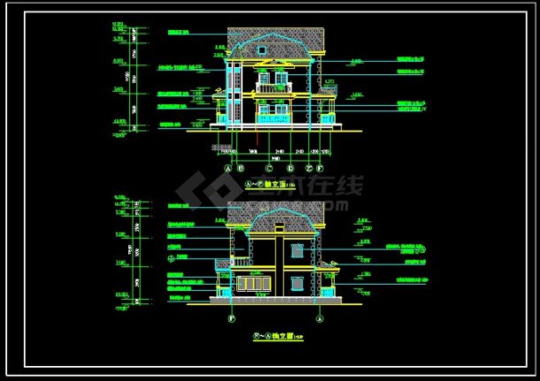 某小别墅建筑设计CAD详情全套图纸-图二