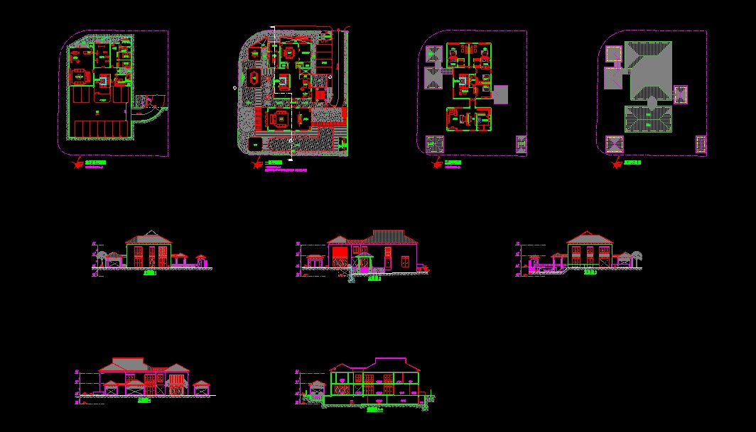 新加坡设计的豪华别墅CAD详情图纸