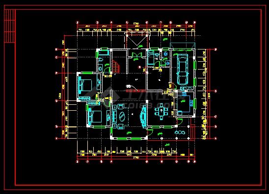 某整套欧式别墅设计装修设计CAD详图-图二