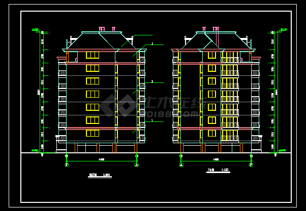高层住宅整套建筑施工CAD设计图纸-图二