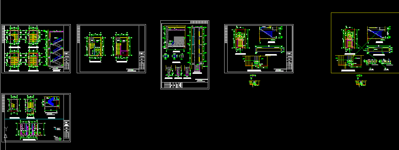 别墅楼梯设计及施工方案全套CAD图纸