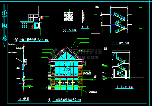 湖南印刷厂综合住宅楼建筑施工CAD设计方案图纸-图二