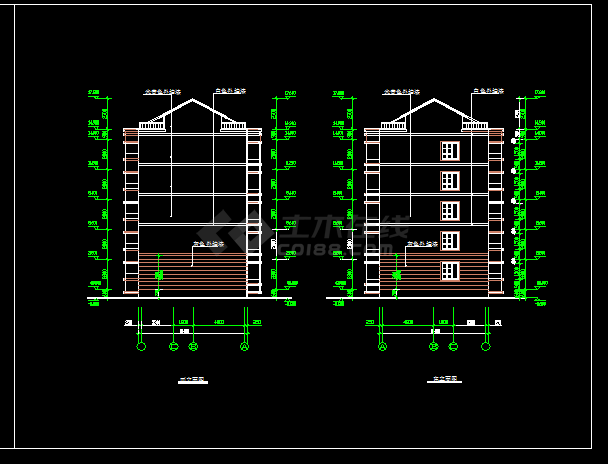 阁楼住宅楼建筑施工CAD设计方案图纸-图二