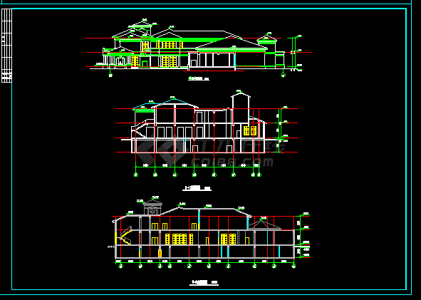 酒店会所建筑施工CAD设计方案图纸-图二