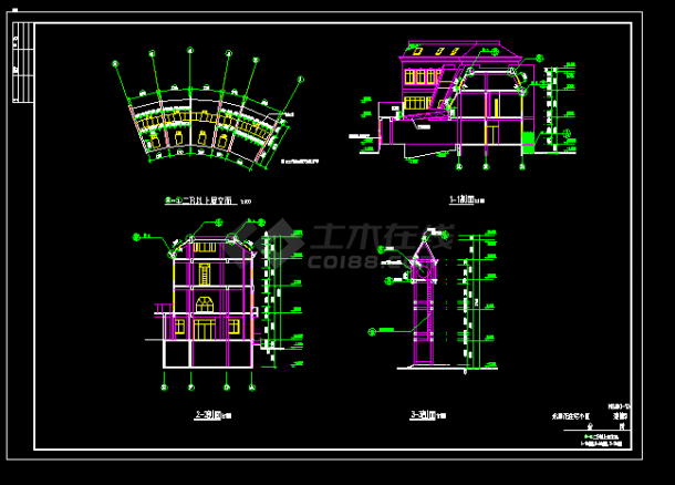 酒店会所全套建筑施工CAD设计方案图纸-图二