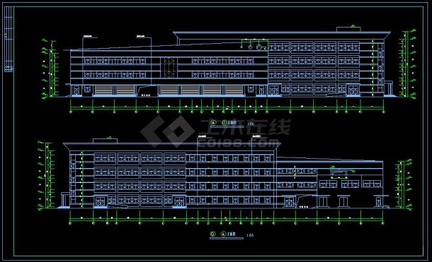 某大学教学楼建筑及校园规划设计cad施工图(含设计说明）-图二