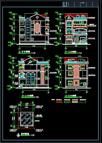 某精巧型别墅建筑设计CAD施工图纸-图二