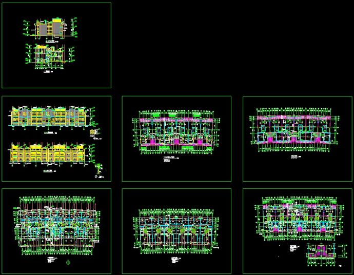 某连排别墅建筑方案CAD设计图纸_图1
