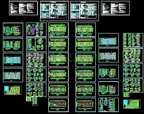 某联体别墅建筑设计CAD施工图纸-图一