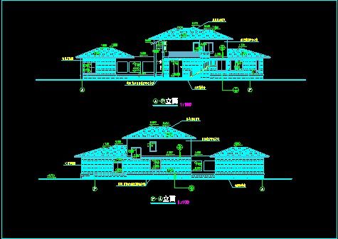 某两层独立豪华别墅CAD施工图D型-图二