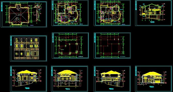某两层别墅坡地建筑CAD施工图纸_图1