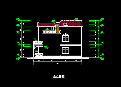 某小区独栋别墅建筑CAD施工设计方案图纸-图二