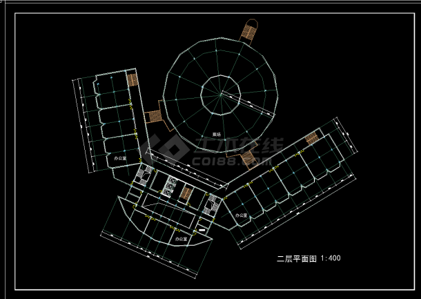 某综合楼方案CAD图纸（共九张）-图二